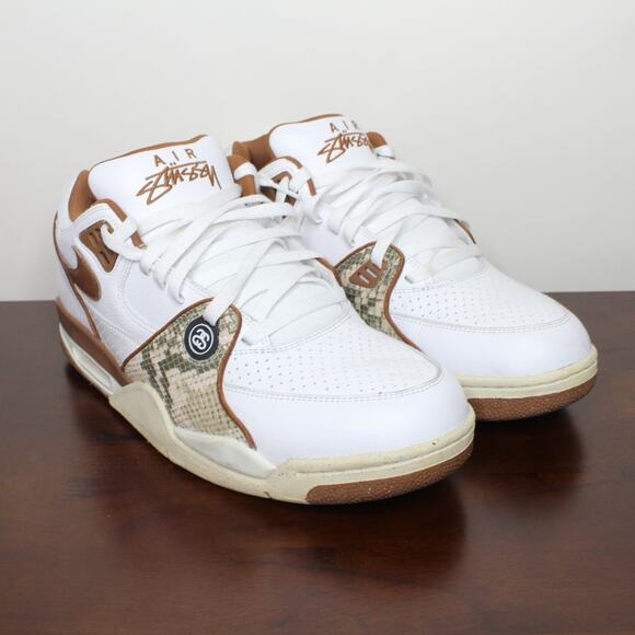 Nike Stussy x Air Flight 89 SP Low Pecan White Men's Shoes Size 13 FD6475-100 - Picture 1 of 8